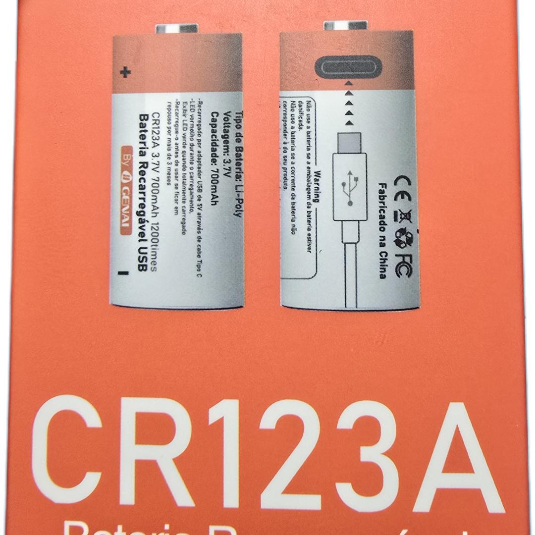 Duas bateria recarregável modelo CR123A