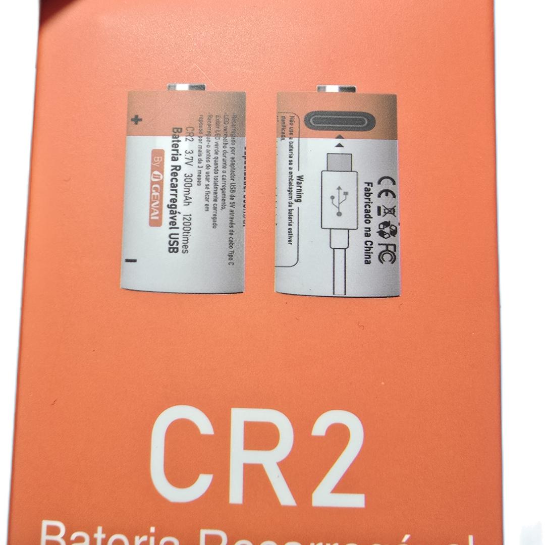 2 baterias recarregável do tipo CR2